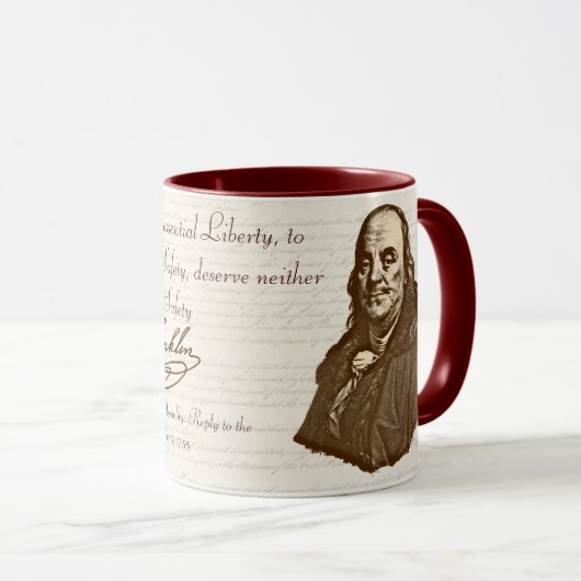 B. Franklin: Freiheit u. Sicherheit - Tasse #2 (VorderseiteRechts)