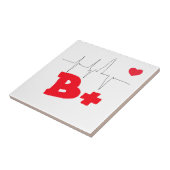 B+ Funky Blood Type Heart Rate Medical Fliese (Seite)