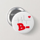 B- Funky Blutgruppe Herzfrequenz Knopf Button (Vorne & Hinten)