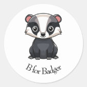 B für Badger Runder Aufkleber (Vorderseite)