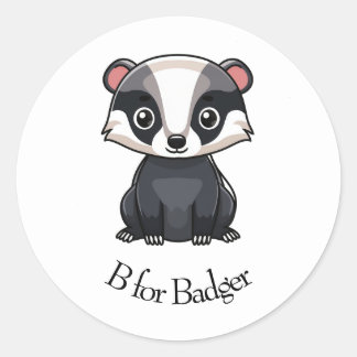B für Badger Runder Aufkleber