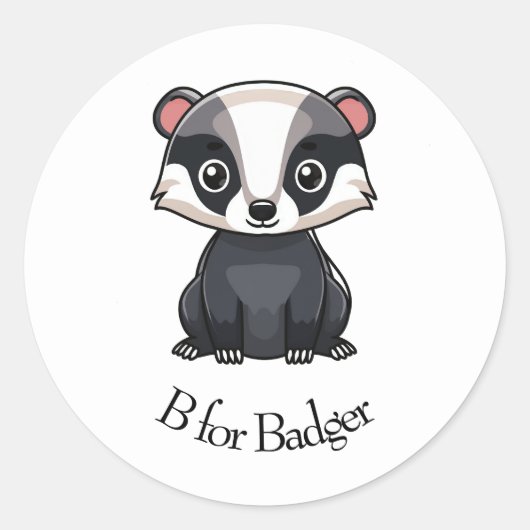 B für Badger Runder Aufkleber (Vorderseite)