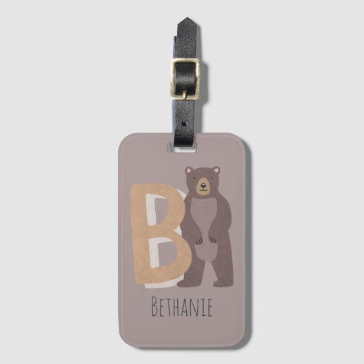B für Bären Gepäckanhänger (Vorderseite Vertikal)