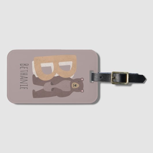 B für Bären Gepäckanhänger (Vorderseite (Horizontal))