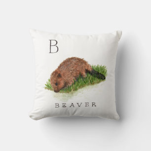 B für Beaver Kissen