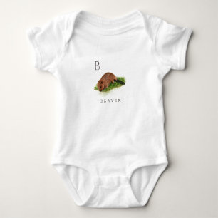 B für Biber-Baby-Bodysuit Baby Strampler