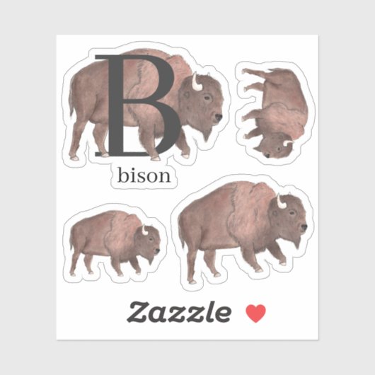 B für Bison Stickers Aufkleber (Blatt)