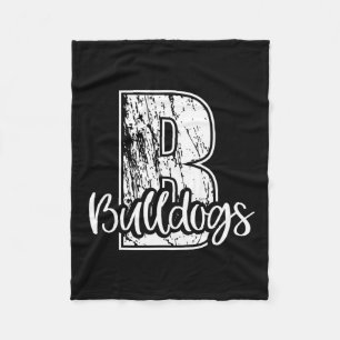 B Für Bulldogs School Sports Fan Team Spirit Fleecedecke