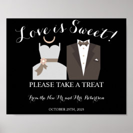 B & G Liebe ist Sweet Brautparty Wedding Poster