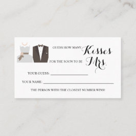 B & G Wie viele Küsse für Mrs. Shower Spielkarte Platzkarte