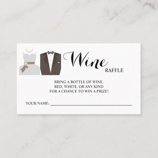 B & G Wine Raffle Wedding Brautparty Card Platzkarte (Vorderseite)