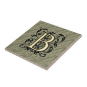B - geprägtes Vintage-Monogramm (Gold) Fliese (Seite)