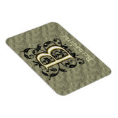 B - geprägtes Vintage-Monogramm (Gold) Magnet (Rechte Seite)