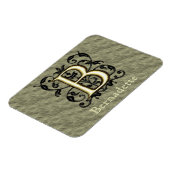 B - geprägtes Vintage-Monogramm (Gold) Magnet (Linke Seite)
