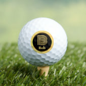 B Gold Mit Monogramm Buchstabe Personalisiert Golfball (Insitu T-Shirt)