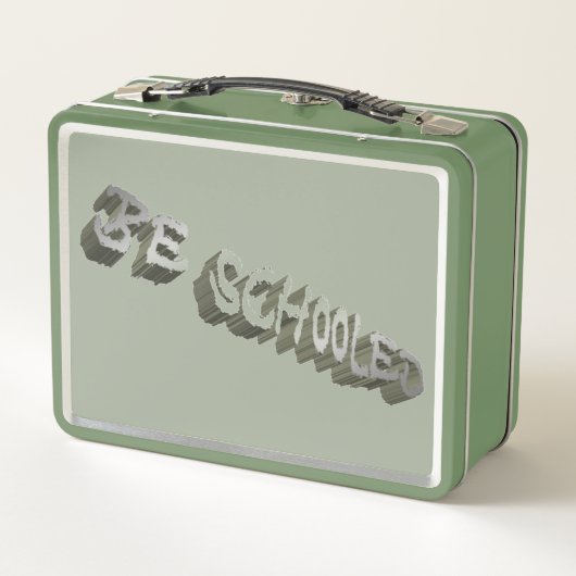 B. Grauweiß Metall Brotdose (Rückseite)