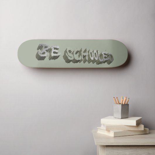 B. Grauweiß Skateboard (Wandkunst (Horz))