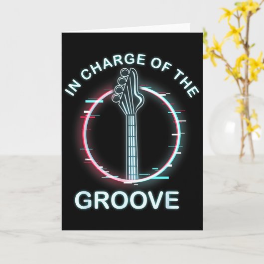 B Guitar Music Cool B-player Karte (Gelbe Blume)