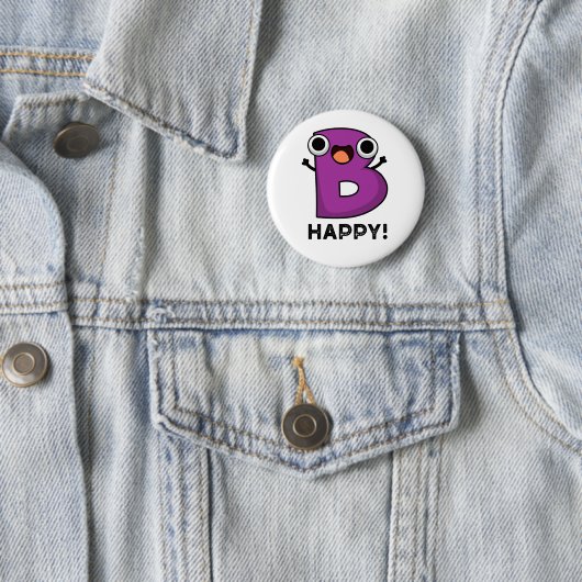 B Happy Funny Alphabet Pub Button (Beispiel)