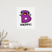 B Happy Funny Alphabet Pub Poster (Küche)