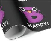 B Happy Funny Alphabet Pun Dark BG Geschenkpapier (Rolleneckpunkt)