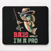B-i bin ich ein Funny Fishing Liebhaber Mousepad (Vorne)