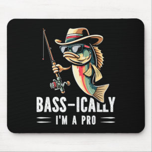 B-i bin ich ein Pro Funny Fishing Liebhaber Fisch Mousepad