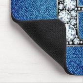 B Imitate -"Diamant Bling" auf Denim Mousepad (Ecke)