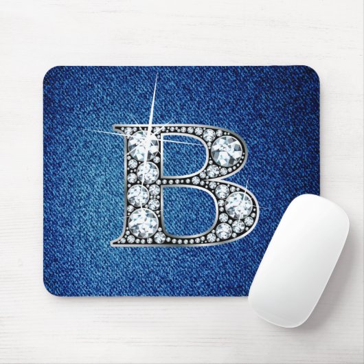 B Imitate -"Diamant Bling" auf Denim Mousepad (Mit Mouse)