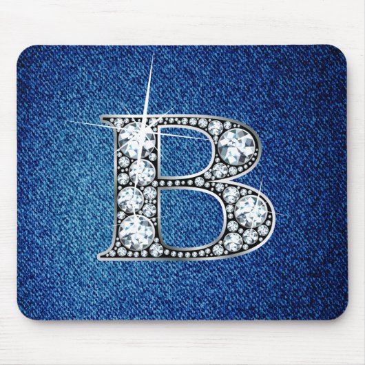B Imitate -"Diamant Bling" auf Denim Mousepad (Vorne)