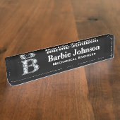 B Imitate Diamond Desk Namplate Namensplakette (Seite)