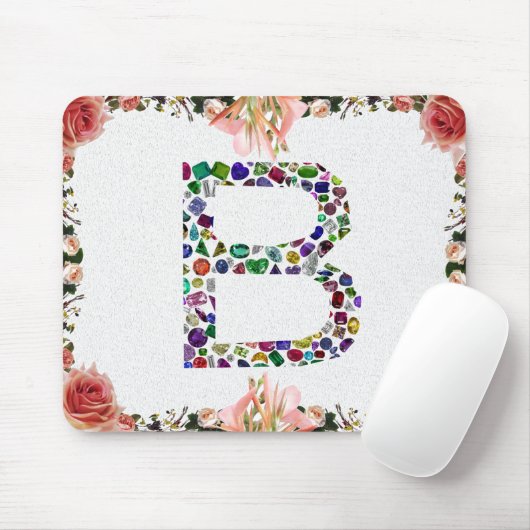 B Initial Gemstone Mousepad (Mit Mouse)