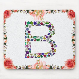 B Initial Gemstone Mousepad
