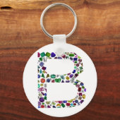 B Initial Gemstone Schlüsselanhänger (Vorderseite)