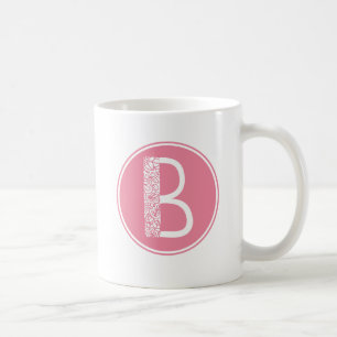 B Initiale florale Monogramm Kaffeetasse