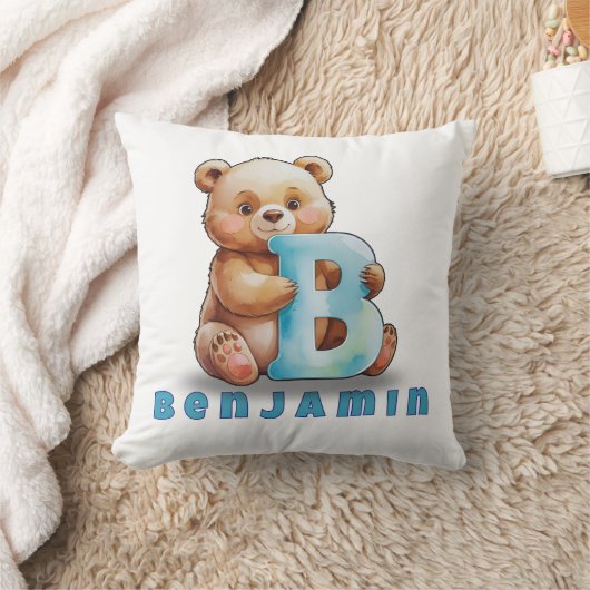 B is for Bear – Personalized Baby Pillow Kissen (Decke)