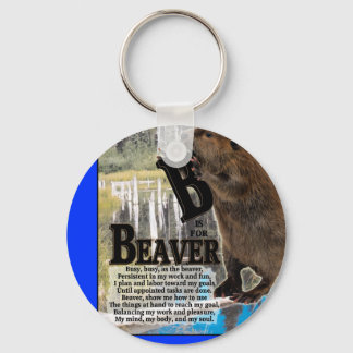 B IS FOR BEAVER KEYCHAIN SCHLÜSSELANHÄNGER