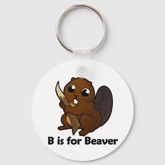 B is for Beaver Schlüsselanhänger (Vorderseite)