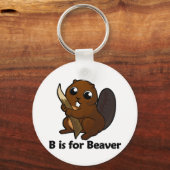 B is for Beaver Schlüsselanhänger (Vorderseite)