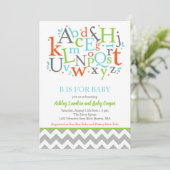 B ist für Baby Alphabet Baby Shower Einladung (Stehend Vorderseite)