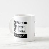 B ist für Backgammon Kaffeetasse (Vorderseite Links)