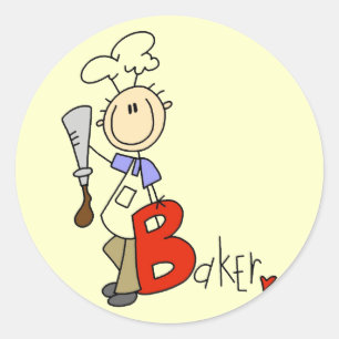 B ist für Baker T-Shirts und Geschenke Runder Aufkleber
