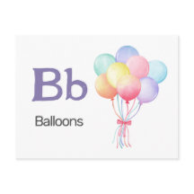 B ist für Balloons - Alphabet Flash Card