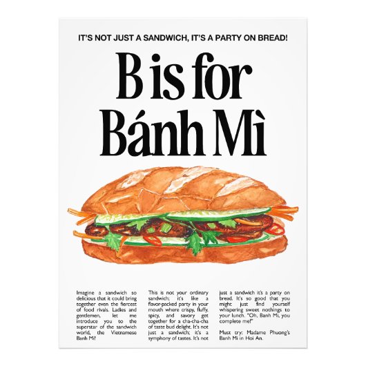 B ist für Banh Mi Fotodruck (Vorne)