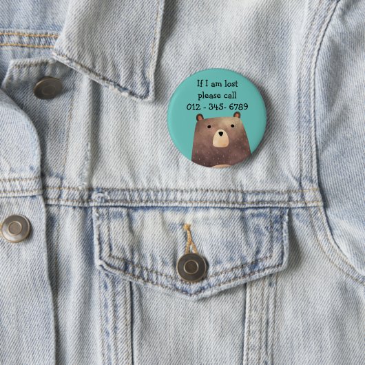 B ist für Bären, Kinder-Notfallkontakt Button (Beispiel)