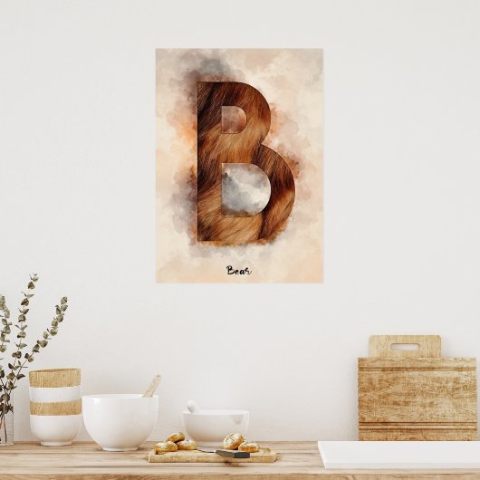B ist für Bären Poster (Küche)