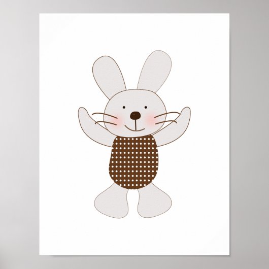 B ist für Bear Bunny Rabbit Art Poster (Vorne)
