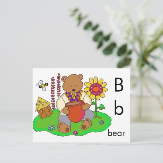 B ist für Bear Postkarte (Stehend Vorderseite)