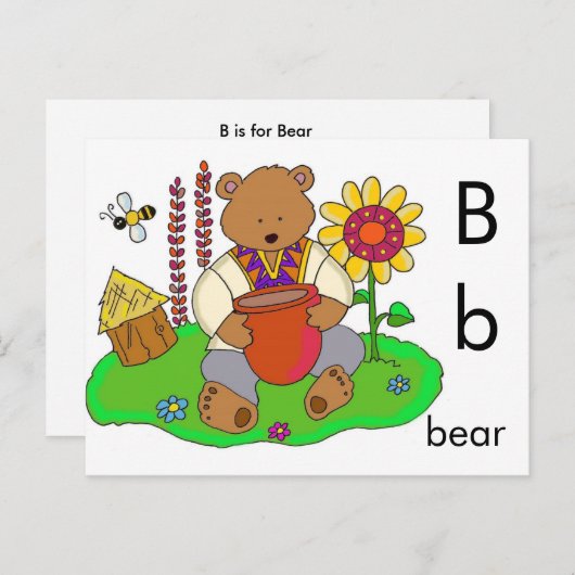 B ist für Bear Postkarte (Vorne/Hinten)