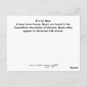 B ist für Bear Postkarte (Rückseite)